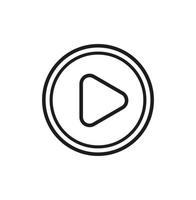 Dubble circle with pay button. Play pause button. vector