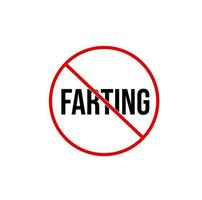 Farting is not allowed here icon. Farting banned symbol. vector