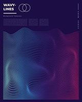 Wavy lines background template copy space for poster, landing page, presentation, or banner vector
