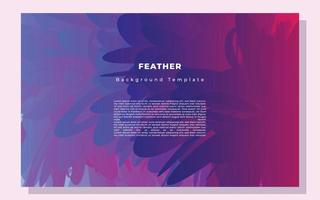 Colorful feather background template copy space for poster, landing page, business card, or banner vector