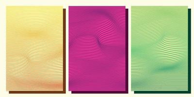 Wavy colorful lines background template set copy space for poster, landing page, presentation, or banner vector