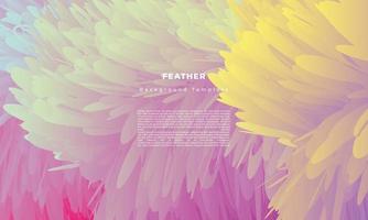 Colorful abstract feather background template copy space for poster, landing page, banner, or business card design vector