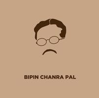 Bipin Chandra Pal freedom fighter face icon. vector