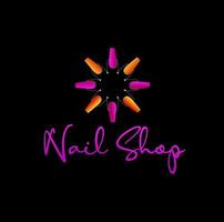 Nail shop with nails symbol. Nail shop monogram. vector