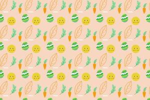 Trendy Cute bunny easter Element seamless pattern with decorative eggs. Easter holiday Pastel background for website, printing on fabric, gift wrap and wallpapers vector