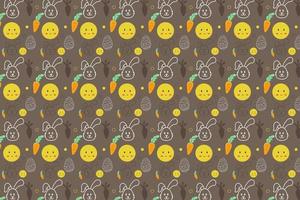 Trendy Cute bunny easter Element seamless pattern with decorative eggs. Easter holiday Pastel background for website, printing on fabric, gift wrap and wallpapers vector