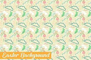 seamless pattern for easter on a white background. Easter eggs, branches, flowers in Spring holiday background for printing on fabric, paper for scrapbooking, gift wrap and wallpapers. vector