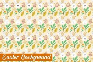 seamless pattern for easter on a white background. Easter eggs, branches, flowers in Spring holiday background for printing on fabric, paper for scrapbooking, gift wrap and wallpapers. vector