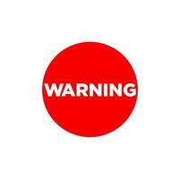 Warning typography icon. red warning vector symbol.