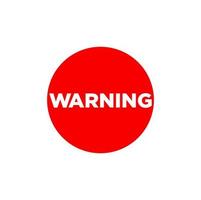 Warning typography icon. red warning vector symbol.