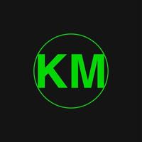 KM company name initial letters monogram. vector