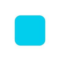 Light blue corner carved square icon. square with round corners. vector