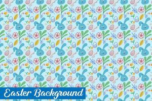 seamless pattern for easter on a white background. Easter eggs, branches, flowers in Spring holiday background for printing on fabric, paper for scrapbooking, gift wrap and wallpapers. vector