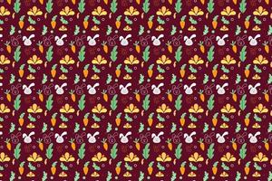 Trendy Cute bunny easter Element seamless pattern with decorative eggs. Easter holiday Pastel background for website, printing on fabric, gift wrap and wallpapers vector