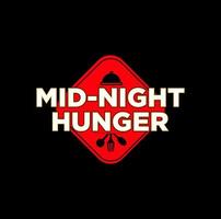 Mid-night hunger vector symbol. Mid Night hunger lettering monogram.