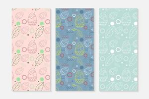 Card Background st of Easter seamless Patterns Endless texture for web, picnic tablecloth, wrapping paper. Pattern templates in Swatches panel vector