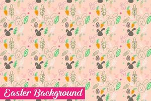 seamless pattern for easter on a white background. Easter eggs, branches, flowers in Spring holiday background for printing on fabric, paper for scrapbooking, gift wrap and wallpapers. vector