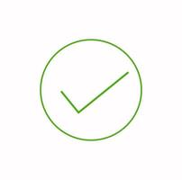 Elegant round correct icon. thin line Done vector icon.