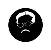 Bipin Chandra Pal freedom fighter of India face icon in black background. vector