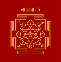 Shri lakshmi yantra vector on red background. lord Lakshmi worship drawing.