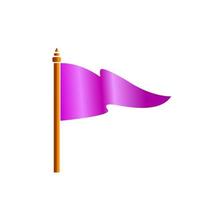 Magenta color flag vector icon on white background.