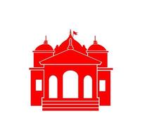 Gangotri lord Ganga temple in red color icon. Gangotri symbol. vector