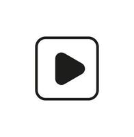 Square play button icon. Play black in white button. vector