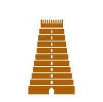 Rameshwar temple vector icon in golden color. Rameshwar lord shiva temple.