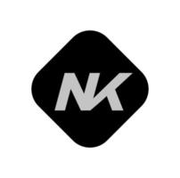 NK company name initial letters monogram. NK vector icon.