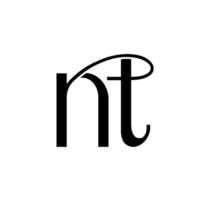 NT brand name initial letters icon. NT monogram. vector