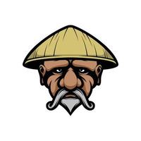 Old Farmerhat Mascot Logo Design Vector