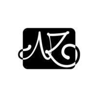 AZ on clack patch. AZ company initial letters monogram. vector