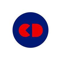 CD company letters monogram with red and blue color. vector