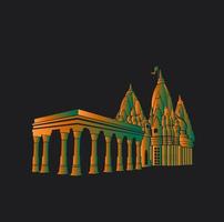 Kashi Vishwanath temple lord Shiva temple icon. Kashi Vishwanath mandir symbol. vector