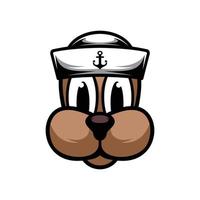 Dog Sailor Mascot Design Vector