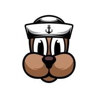 Dog Sailor Mascot Design Vector