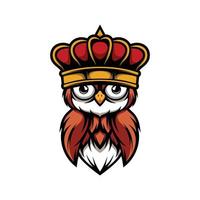 Owl King Mascot Design Vector