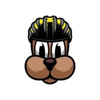 Dog Bicycle Helmet Mascot Design Vector