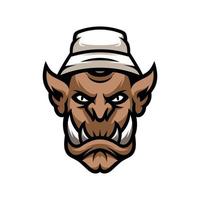 Ogre Buckethat Mascot Logo Design vector