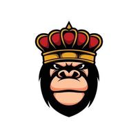 Gorilla King Mascot Design Vector