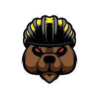 oso bicicleta mascota diseño vector