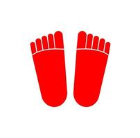 Red foot print icon. Man foot print symbol. vector