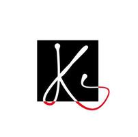 K company name initial letters icon. K calligraphy symbol. vector