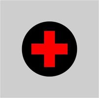 Red Plus sign vector icon. Plus symbol.