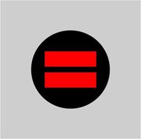 'Is equal to' vector symbol. equal vector red sign.
