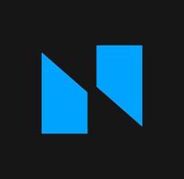 N blue letters monogram. N company name initial letters monogram. vector