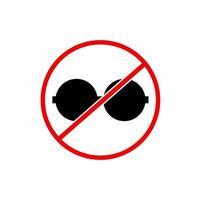 gafas prohibido vector icono. hacer no utilizar gafas