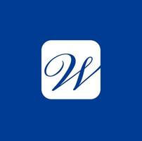 W brand monogram with blue color. W typography icon. vector