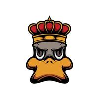 Duck King Mascot Logo Design vector