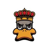 Duck King Mascot Logo Design vector